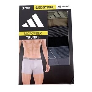 Adidas Mens Trunks 3 Pack Microfiber Quick Dry Athletic Comfort‎ Fit XXL